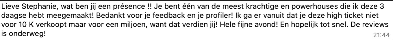 Klantervaring met de Presence Style Profiler van Stephanie Backhoven