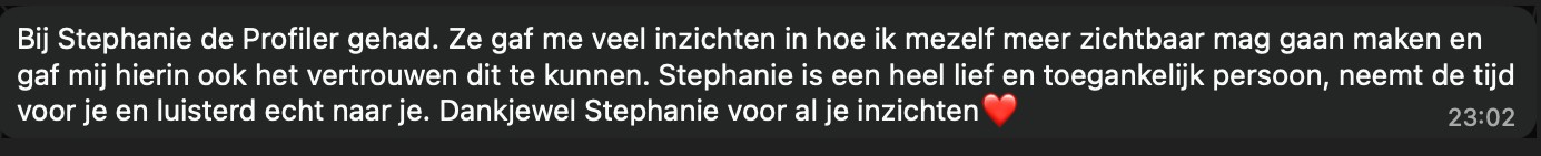 Klantervaring met de Presence Style Profiler van Stephanie Backhoven